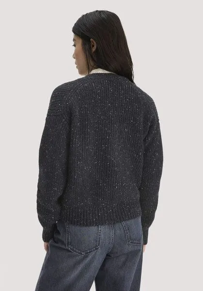 hessnatur hessnatur Strickjacke Relaxed aus Bio-Baumwolle mit recycelter Wolle, Anthrazit, – Produktbild 2 von 4
