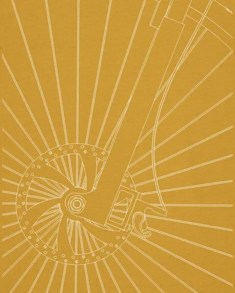 watapparel watapparel T-Shirt Unisex Fahrradspeichen, Ochre, – Produktbild 3 von 3