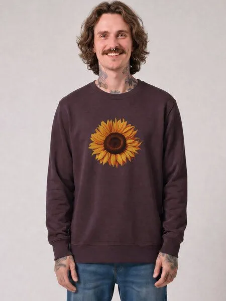 watapparel watapparel Sweatshirt Unisex Sonnenblume, Red brown, – Produktbild 2 von 2