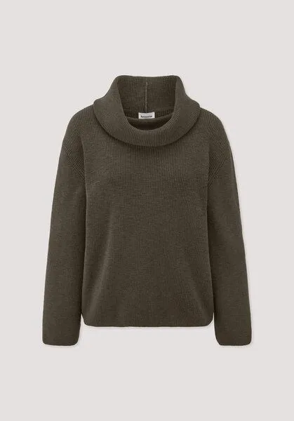 hessnatur hessnatur Strickpullover Relaxed aus reiner Bio-Baumwolle, Vintage oliv, – Produktbild 4 von 4