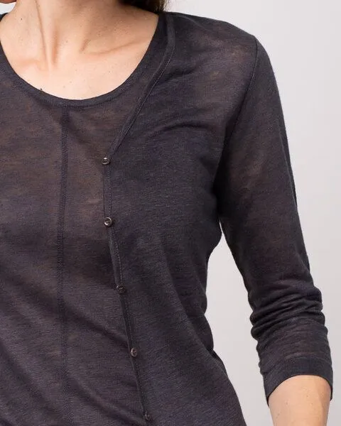 Alma & Lovis Alma & Lovis Kurzjacke aus Leinen | Linen Jacket, Raven (schwarz), – Produktbild 3 von 3