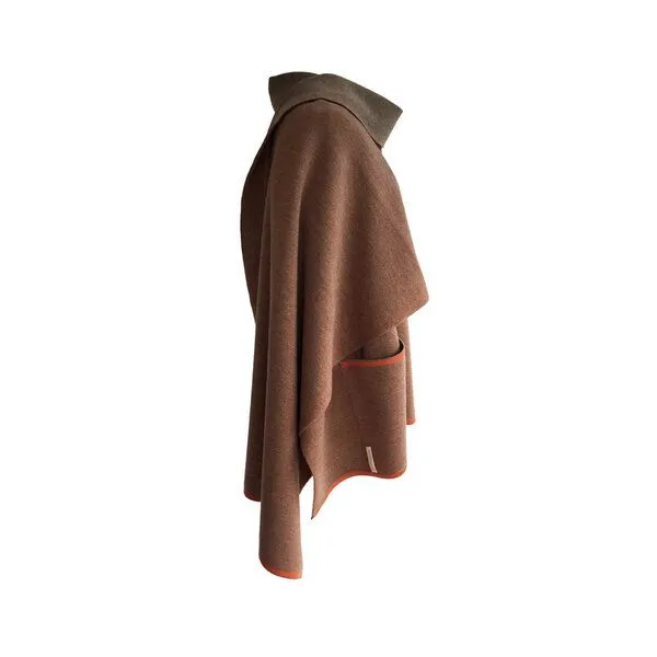 austriandesign.at austriandesign.at EIN LochSchal reversibel aus extrafeiner Merinowolle, Natur/orange, – Produktbild 3 von 3