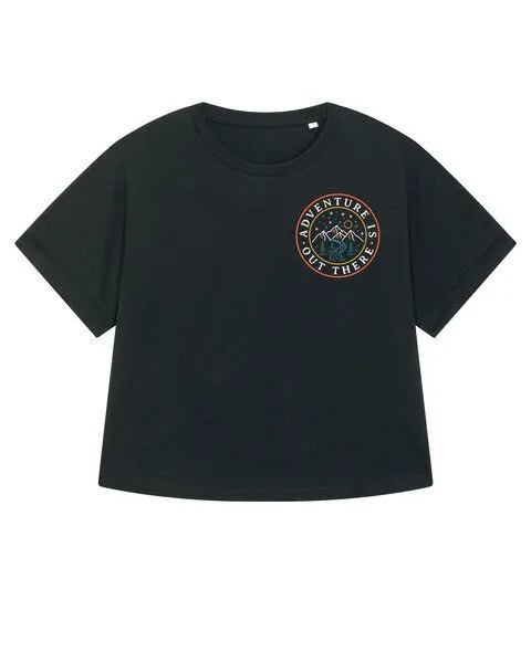 watapparel watapparel Oversize T-Shirt Frauen Adventure is out there, Black, – Produktbild 1 von 4