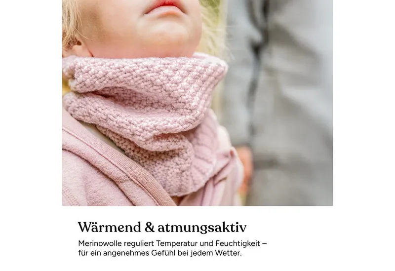 Ehrenkind Strickschal Schlauchschal für Kinder, aus Merino Schurwolle, (Grobstrick), Grau, – Produktbild 2 von 5
