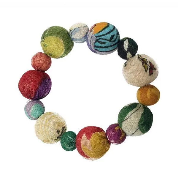 Worldfinds Worldfinds Kantha Armband Betty Bauble, Blau, – Produktbild 2 von 2