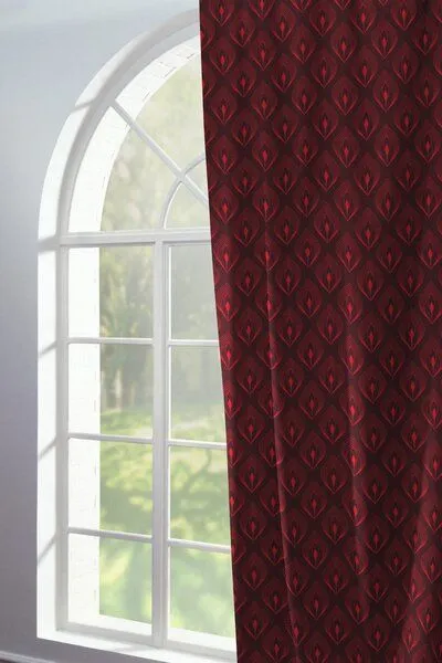 Nature by Adam Nature by Adam Vorhang aus 100% Bio-Baumwolle - Made in Germany - Feathers, Rot, – Produktbild 4 von 7