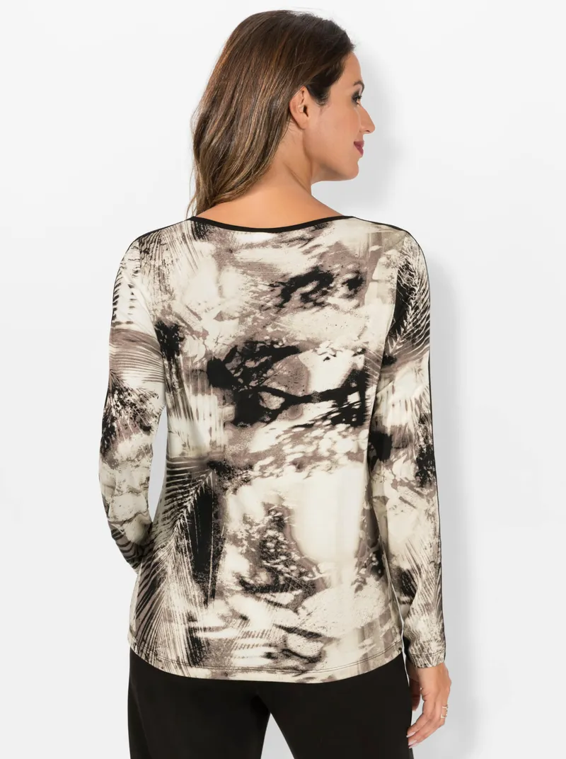 Witt Langarmshirt, Sand-schwarz-bedruckt, – Produktbild 1 von 3