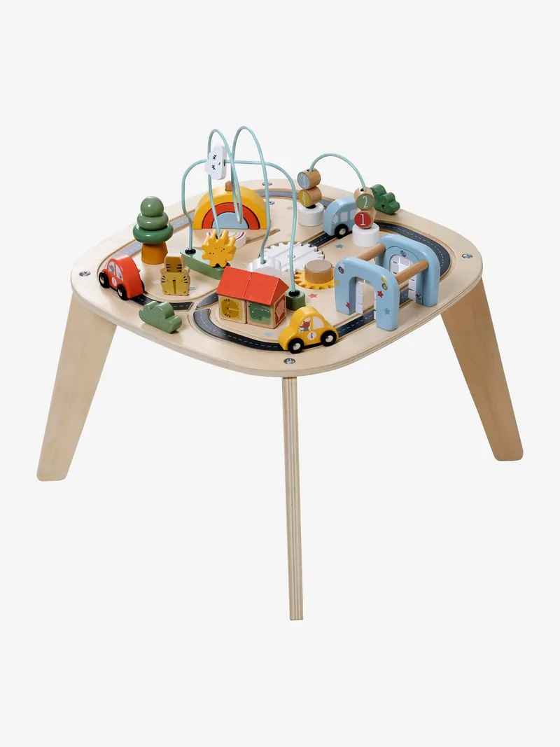 Vertbaudet Baby Activity-Tisch mit Autos, Beige, – Produktbild 4 von 4
