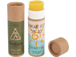 Sonnenschutzstift "Suncare Eco" in plastikfreier Verpackung, inkl. 4-farbigem Aufdruck – Produktbild 1 von 1