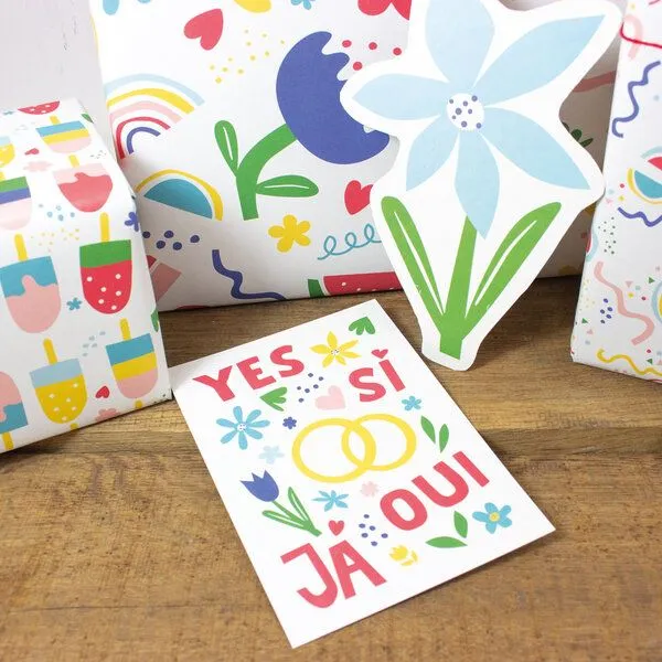 Bow & Hummingbird Bow & Hummingbird Postkarte Yes – Produktbild 2 von 3