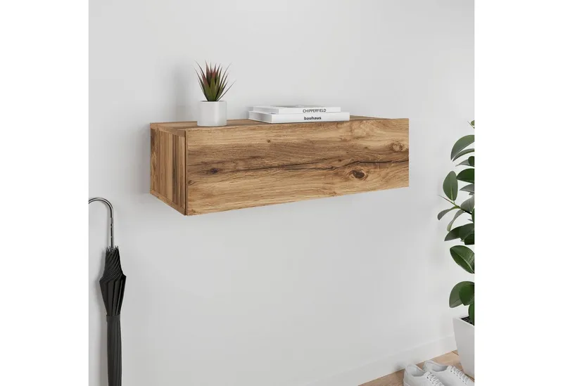 OTTO home Mehrzweckschrank Paris Kleine Garderobe Wandschrank 70 cm breit, 1 Klappe, Braun, – Produktbild 1 von 5