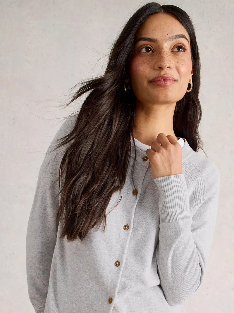 White Stuff Lulu Strickjacke - 48, Graumeliert, – Produktbild 2 von 4