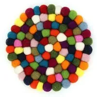 Mitienda Shop Mitienda Shop Topfuntersetzer aus Wollfilz , Bälle, Bunt, – Produktbild 1 von 1