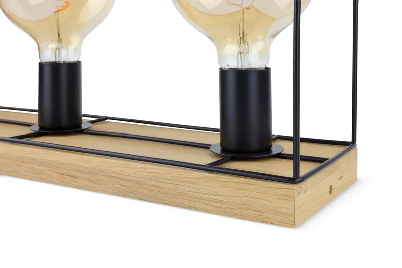 MeLiTec LED Deckenleuchte Holz Deckenbeleuchtung Gretter D130, Holz Deckenleuchte Gretter D130, Schwarz, – Produktbild 5 von 5