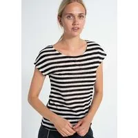 Alma & Lovis Alma & Lovis Ringel-Shirt aus Leinen | Leinen Ringel Pure, Schwarz, – Produktbild 2 von 3