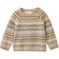 People Wear Organic People Wear Organic Strick Pullover, Jacquard beige, Bio-Baumwolle – Produktbild 1 von 1