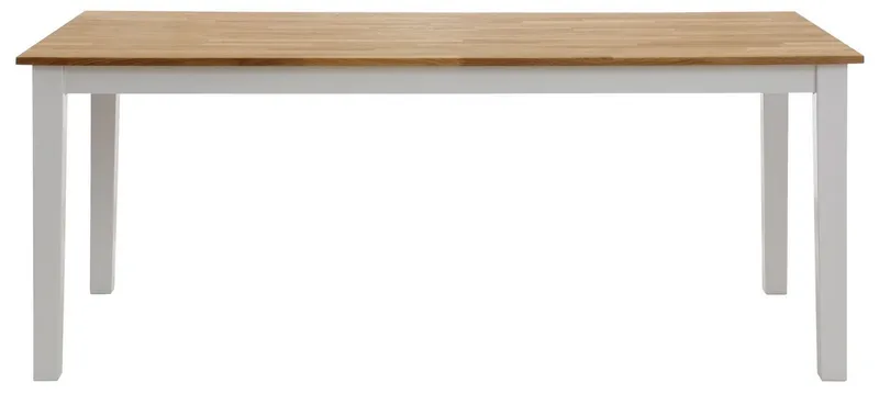Home affaire Esstisch Samba Holztisch Landhaus Küche, aus massivem Buchenholz, 140 cm oder 180 cm, verlängerbar, Weiß, – Produktbild 2 von 6