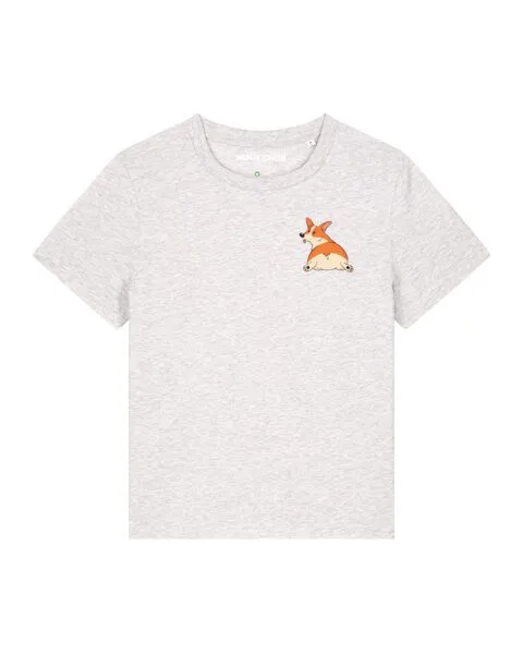 watapparel watapparel T-Shirt Frauen Corgi, Cool heather grey, – Produktbild 1 von 3