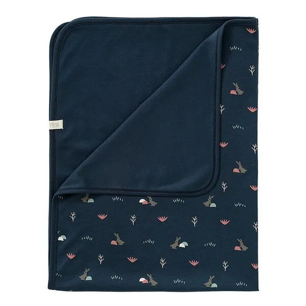 Fresk Fresk Babydecke mit Print – 80 × 100 cm, 100 % Bio-Baumwolle, Rabbit mood indigo, – Produktbild 1 von 1