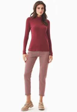 ORGANICATION ORGANICATION Damen vegan Rollkragenshirt Syrah Rot – Produktbild 1 von 1