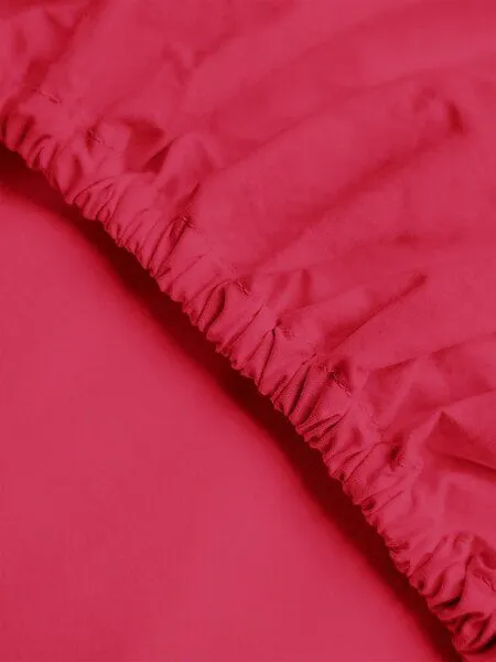 erlich textil erlich textil Cotton Select Spannbettlaken aus Bio-Baumwolle, made in Europe, Knallpink, – Produktbild 6 von 6