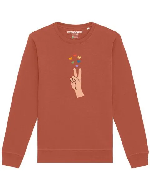 watapparel watapparel Sweatshirt Unisex Spread love, Heritage brown, – Produktbild 1 von 4