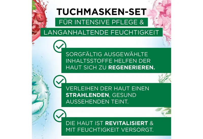 Garnier Garnier Tuchmaske SKIN ACTIVE TUCHMASKEN-SET Set, 7-tlg., mit sieben regenerierenden Masken, für Gesicht und alle Hauttypen, Weiß, – Produktbild 5 von 5