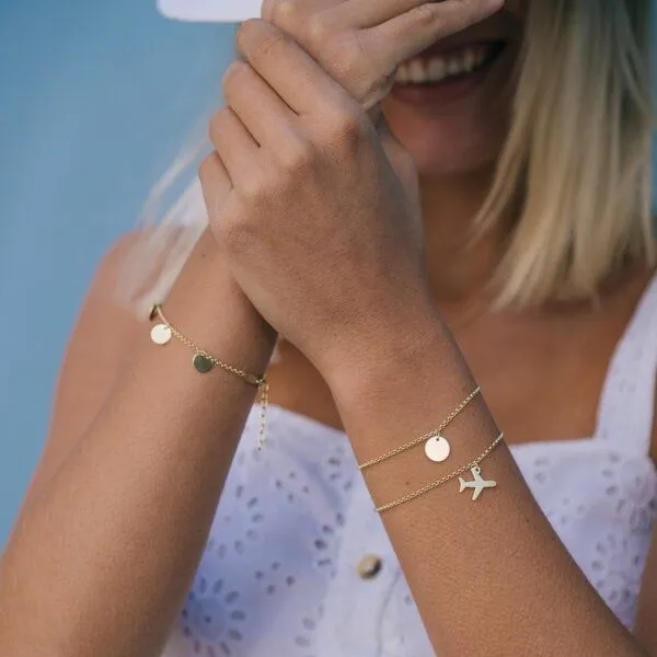 MOANINA MOANINA Armband Flugzeug - 925 Silber/18k Gold Vermeil, Gold, – Produktbild 4 von 4