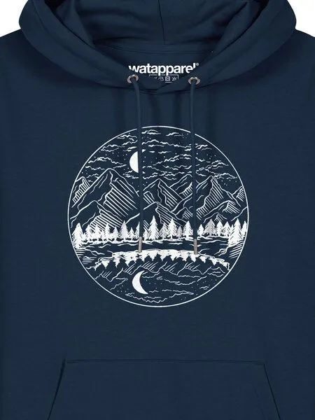 watapparel watapparel Hoodie Unisex Mountains by night, French navy, – Produktbild 3 von 4