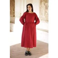 Amber Linen Amber Linen Damen vegan Kleid Verona Rot, Rot, – Produktbild 1 von 1