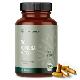 vom Achterhof Bio Kurkuma Kapseln (180 Kapseln) – Produktbild 1 von 1