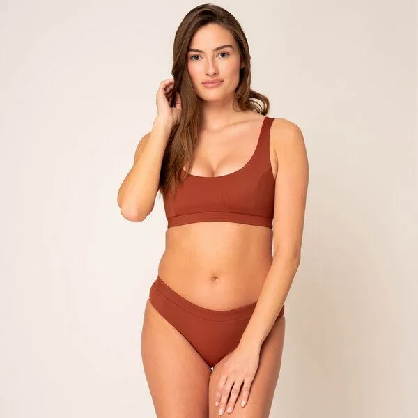 Woodlike Ocean Woodlike Ocean Anais Top - wendbar uni, Braun (spice-pink), – Produktbild 2 von 4