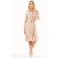 ORGANICATION ORGANICATION Hemdblusenkleid aus TENCEL Lyocell und Bio-Baumwolle, Natur(beige), – Produktbild 1 von 1