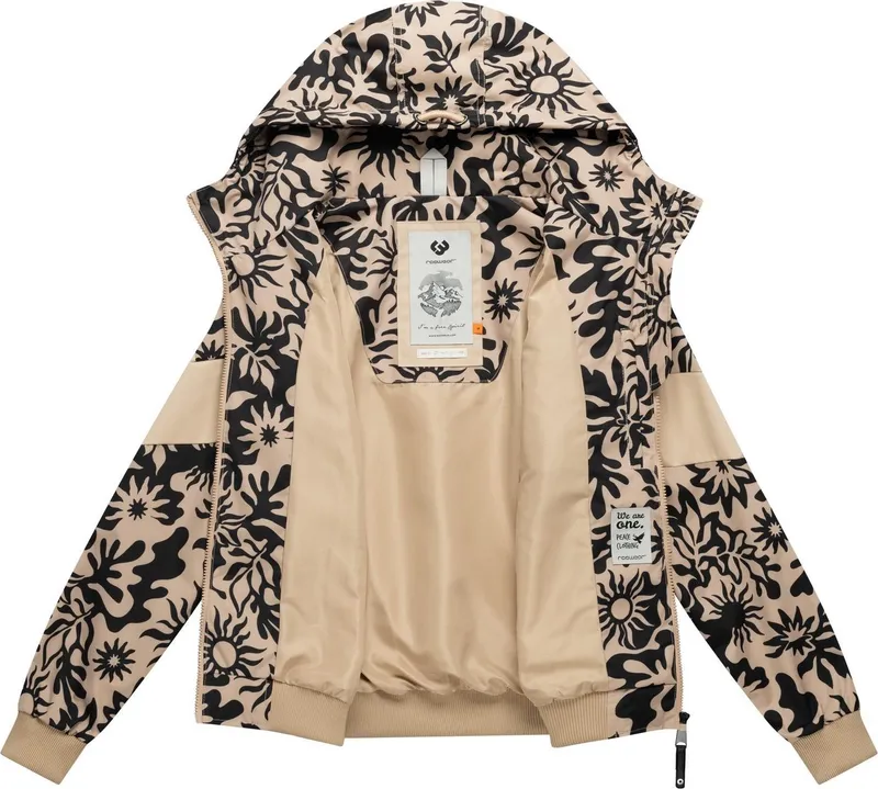 ragwear ragwear Outdoorjacke Nuggie Block Flower modische Damen Freizeitjacke mit floralem Print, Braun, – Produktbild 1 von 5