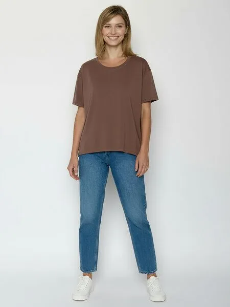 GreenBomb GREENBOMB Basic Feel - Lässiges T-Shirt aus Bio-Baumwoll-Mix / GOTS / Fair & Vegan, Braun (earth wood), – Produktbild 3 von 4