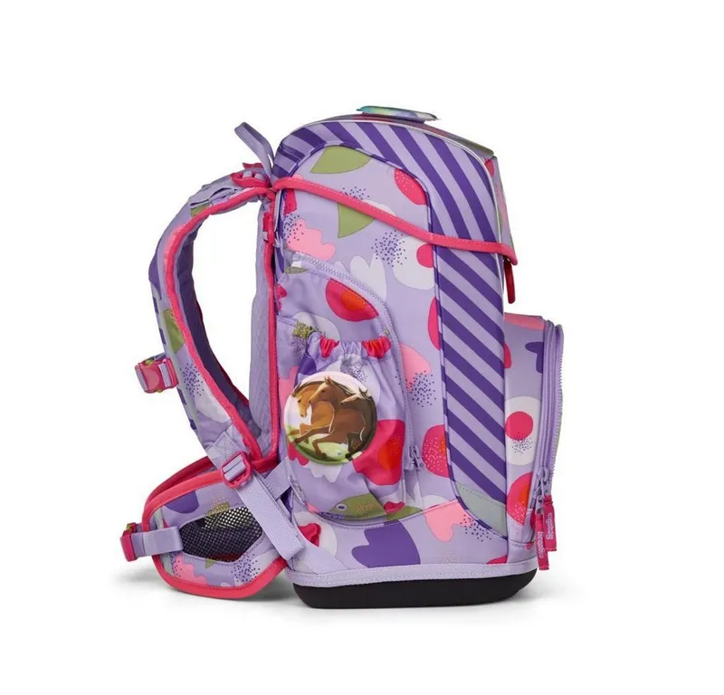 Ergobag Ergobag Schulranzen Cubo Light (5tlg., inkl. Federmäppchen, Schlamperrolle, Sportbeutel und Kletties), Blütenzaubär, – Produktbild 4 von 5