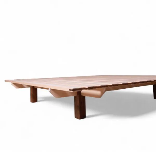 YAK holzraum YAK holzraum Bett Buchenholz mit Nussbaum-Details NOOMY Massivholz Überlänge – Produktbild 1 von 4