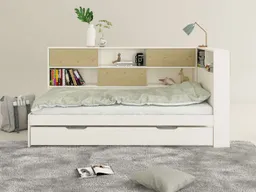 OTTO home Stauraumbett Amance, Kopfteil beidseitig montierbar, stabil und langlebig, Stauraum (Außenmaße B/T/H: 110,2/220,1/106,9 cm), FSC® zertifiziert, inklusive Lattenrost, Made in EU,Massivholz + MDF – Produktbild 1 von 1