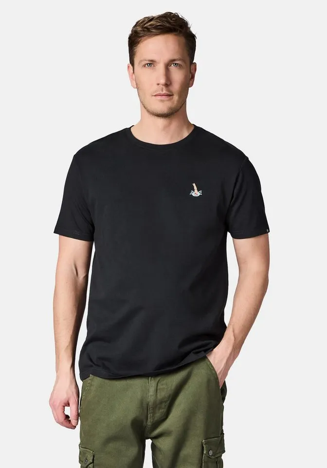 ragwear ragwear T-Shirt Samms A Gots YOUMODO Kurzärmliges Shirt mit Schwimmer-Stickerei, Schwarz, – Produktbild 2 von 4