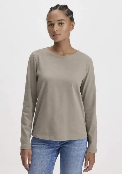 hessnatur hessnatur Langarmshirt aus reiner Bio-Baumwolle, Taupe, – Produktbild 1 von 4