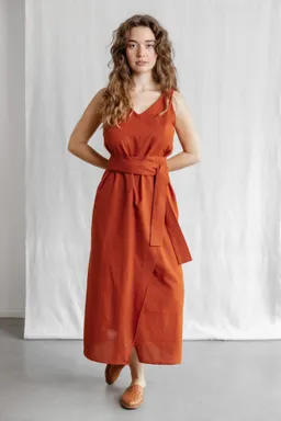Jyoti - Fair Works Jyoti - Fair Works Damen vegan Kleid Agnila Terrakotta – Produktbild 1 von 1