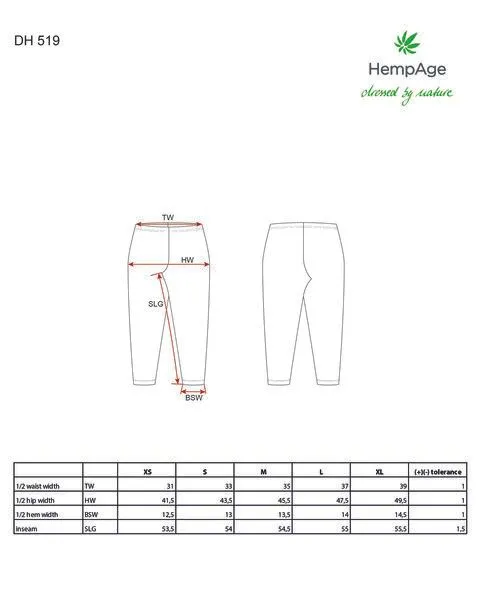 HempAge HempAge Damen 7/8 Leggings Leonie Hanf/Bio-Baumwolle, Black, – Produktbild 4 von 4