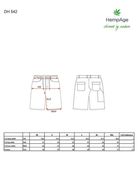 HempAge HempAge Herren Bermuda Denim Hanf/Biobaumwolle, Blue, – Produktbild 3 von 3