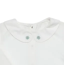 OrganicEra OrganicEra Bio Vual Baby Mädchen Peter Pan Kragen Shirt Stickerei, Weiß – Produktbild 1 von 1