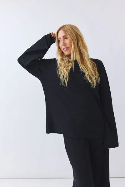 Baìge the Label Baìge the Label Biani - oversized Sweatshirt, Schwarz, – Produktbild 3 von 4