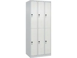 C+P C+P Doppelstock-Spind Classic PLUS, 6 Fächer, 1850x750x500mm, Lichtgrau/Verkehrsweiß – Produktbild 1 von 1