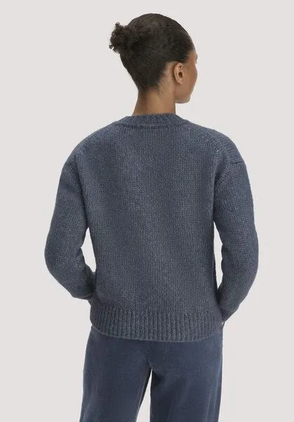 hessnatur hessnatur Strickjacke Relaxed aus Alpaka und Bio-Baumwolle, Graphitblau, – Produktbild 2 von 4