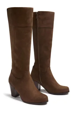 Will's Vegan Store Will's Vegan Store Damen vegan Kniehohe Stiefel Mit Absatz Dunkelbraun – Produktbild 1 von 1