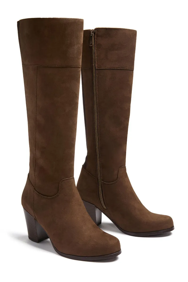 Will's Vegan Store Will's Vegan Store Damen vegan Kniehohe Stiefel Mit Absatz Dunkelbraun, Dunkelbraun, – Produktbild 1 von 1