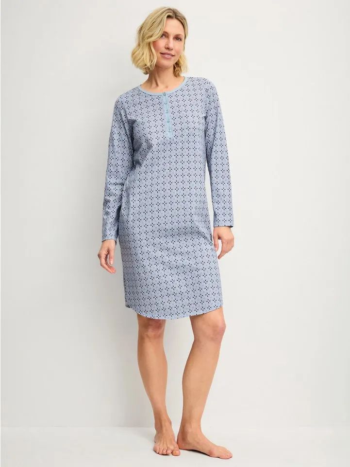 CALIDA CALIDA Nachthemd Cotton Special Damen (1-tlg) weich, glatte Single-Jersey-Qualität, Länge 100cm, Dusty grey, – Produktbild 3 von 4